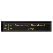 Elegant Court Judge Black Desk Nameplate デスクネームプレート (正面)