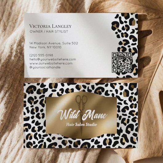 Elegant Couture Cheetah Leopard Print Luxury Brand 名刺