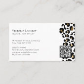 Elegant Couture Cheetah Leopard Print Luxury Brand 名刺 (裏面)
