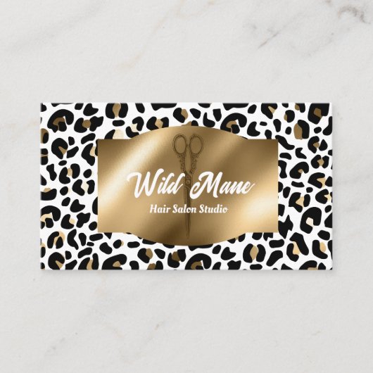 Elegant Couture Cheetah Leopard Print Luxury Brand 名刺 (正面)