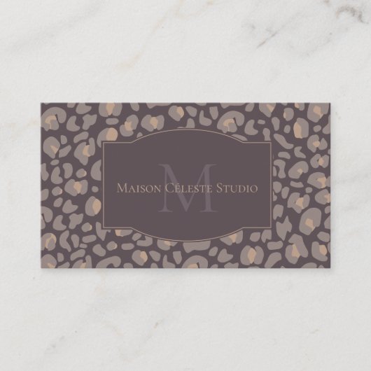 Elegant Couture Cheetah Leopard Print Luxury Brand 名刺 (正面)