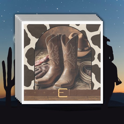 Elegant Cowgirl Boots Baby Shower スタンダードランチョンナプキン