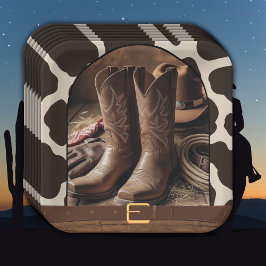 Elegant Cowgirl Boots Baby Shower ペーパープレート