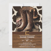 Elegant Cowgirl Boots Baby Shower 招待状 (正面)