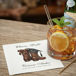 Elegant Cowgirl Bow Boots Graduation スタンダードカクテルナプキン