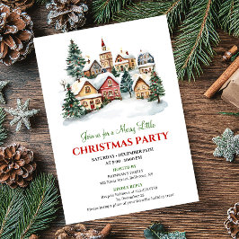 Elegant cozy holiday scene Christmas dinner invite 招待状