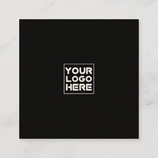 Elegant Cream and Black Card with Script Name スクエア名刺 (裏面)