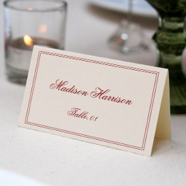 Elegant Cream and Burgundy Wedding Place Card DIY 招待状