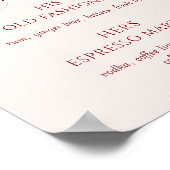 Elegant Cream & Burgundy Wedding Signature Drinks ポスター (角)