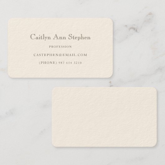 Elegant Cream Business Card 名刺 (正面/裏面)