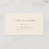 Elegant Cream Business Card 名刺 (正面)