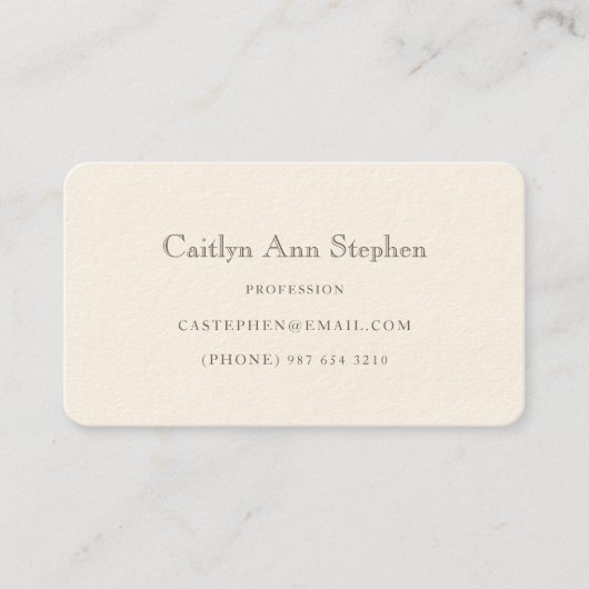 Elegant Cream Business Card 名刺 (正面)