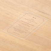 Elegant Cream Classic Invitations アクリル招待状 (レイダウン)