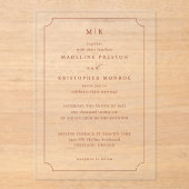 Elegant Cream Classic Invitations アクリル招待状 (正面)