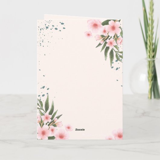 Elegant Cream Floral Wedding Invitation 招待状 (裏面)