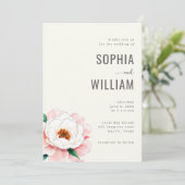 Elegant Cream Floral Wedding Invitation 招待状 (スタンド正面)