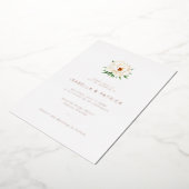 Elegant Cream Floral Wedding Invitation 箔招待状 (回転した状態)