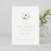 Elegant Cream Floral Wedding Invitation 箔招待状 (立ち正面)