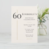 Elegant Cream & Gold 60th Birthday 招待状 (スタンド正面)
