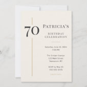 Elegant Cream & Gold 70th Birthday 招待状 (正面)