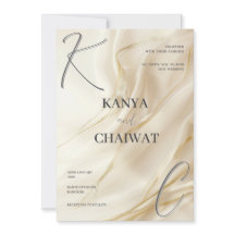 Elegant Cream Gold Wedding Invitation | Minimalist