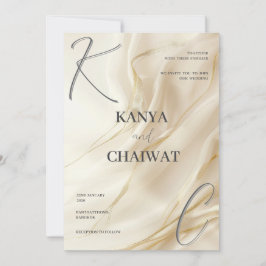 Elegant Cream Gold Wedding Invitation | Minimalist シーズンカード
