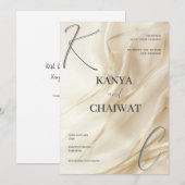 Elegant Cream Gold Wedding Invitation | Minimalist シーズンカード (正面/裏面)