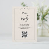 Elegant Cream Modern Text And QR Enclosure Card エンクロージャーカード (スタンド正面)