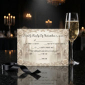 Elegant Cream Monochromatic Cathedral 出欠カード