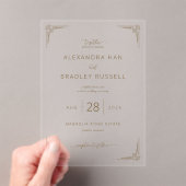 Elegant Cream Ornate Wedding Invitation アクリル招待状 (インサイチュ (ポータブル))