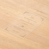 Elegant Cream Ornate Wedding Invitation アクリル招待状 (レイダウン)