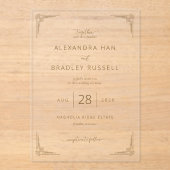 Elegant Cream Ornate Wedding Invitation アクリル招待状 (正面)