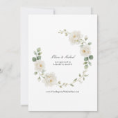 Elegant Cream Peony Rose Garden Bridal Shower 招待状 (裏面)