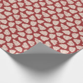 Elegant Cream Pinecones Red Wrapping Paper ラッピングペーパー (角)
