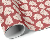 Elegant Cream Pinecones Red Wrapping Paper ラッピングペーパー (ロールコーナー)