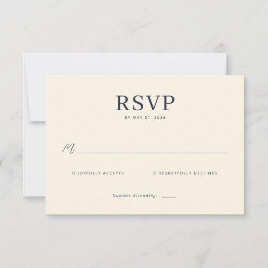 Elegant Cream RSVP Card (正面)