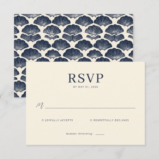 Elegant Cream RSVP Card (正面/裏面)