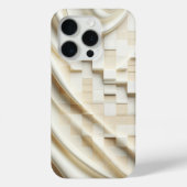 Elegant Cream Satin Drapery & 3D Cube Phone Case Case-Mate iPhoneケース (裏面)