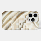 Elegant Cream Satin Drapery & 3D Cube Phone Case Case-Mate iPhoneケース (裏面 (横))