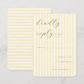 Elegant Cream Striped Invitations 出欠カード (正面/裏面)