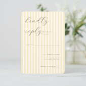 Elegant Cream Striped Invitations 出欠カード (スタンド正面)