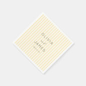 Elegant Cream Stripes スタンダードカクテルナプキン (角)