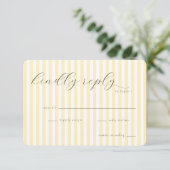Elegant Cream Stripes 出欠カード (スタンド正面)