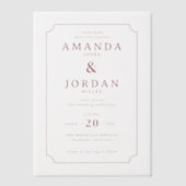 Elegant Cream Wedding Invitation ベラム紙招待状 (正面)