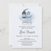Elegant Crescent Moon and Lantern Ramadan Iftar 招待状 (正面)