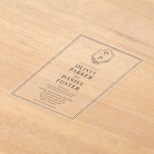 Elegant Crest Black & White Modern Wedding アクリル招待状 (レイダウン)