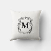 Elegant Crest Custom Monogram  クッション (裏面)