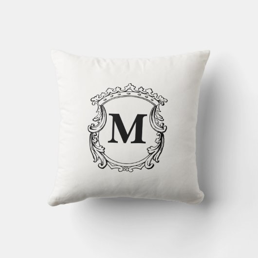 Elegant Crest Custom Monogram  クッション (裏面)