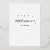 Elegant Crest Monogram 1 Photo Thank You Wedding  箔招待状 (裏面)