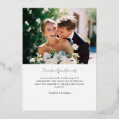 Elegant Crest Monogram 2 Photo Thank You Wedding  箔招待状 (裏面)